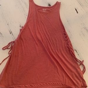 Pink Tank Top Ties on the side
